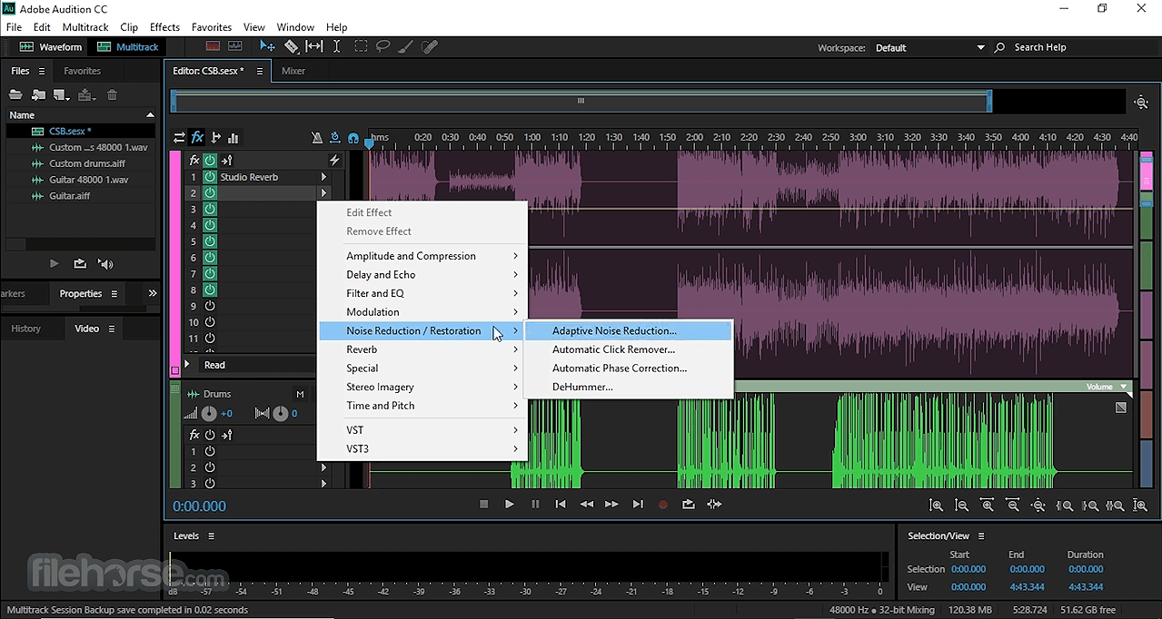 edit in adobe audition greyed out